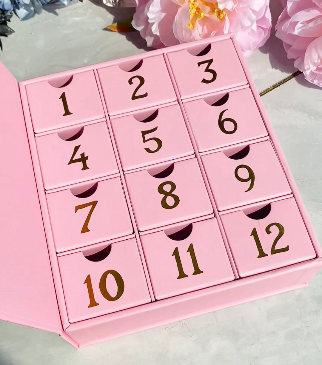 Merry Christmas Cube Pink Advent Calendar