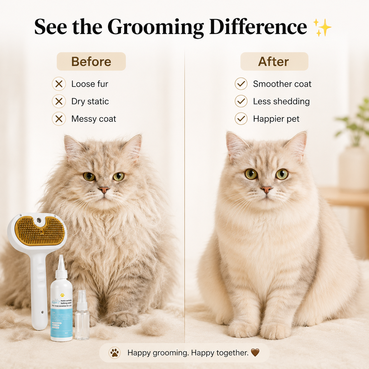 🔥 Last 100 units! 60% off the 3-in-1 electric steam pet grooming brush for a limited time!