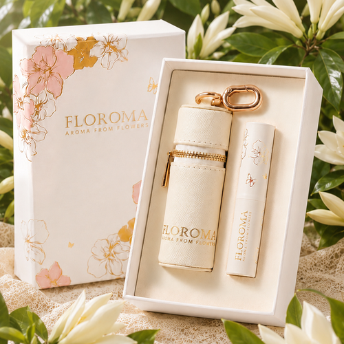 【Sommer-Sonderedition】Tragbares Leder-Charm-Geschenkset (inklusive White Orchid Velvet festem Parfüm)