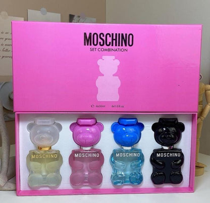 (Valentine's Day Gifts) Moschino Toy Miniatures Women's Pink Perfume Gift Set - 4 x 30ml Bottles