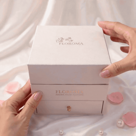 【Perfektes Geschenkset】Blumenbox mit Doppelschublade + Parfümset (35 ml + 10 ml)