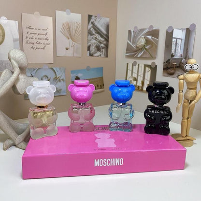 (Valentine's Day Gifts) Moschino Toy Miniatures Women's Pink Perfume Gift Set - 4 x 30ml Bottles