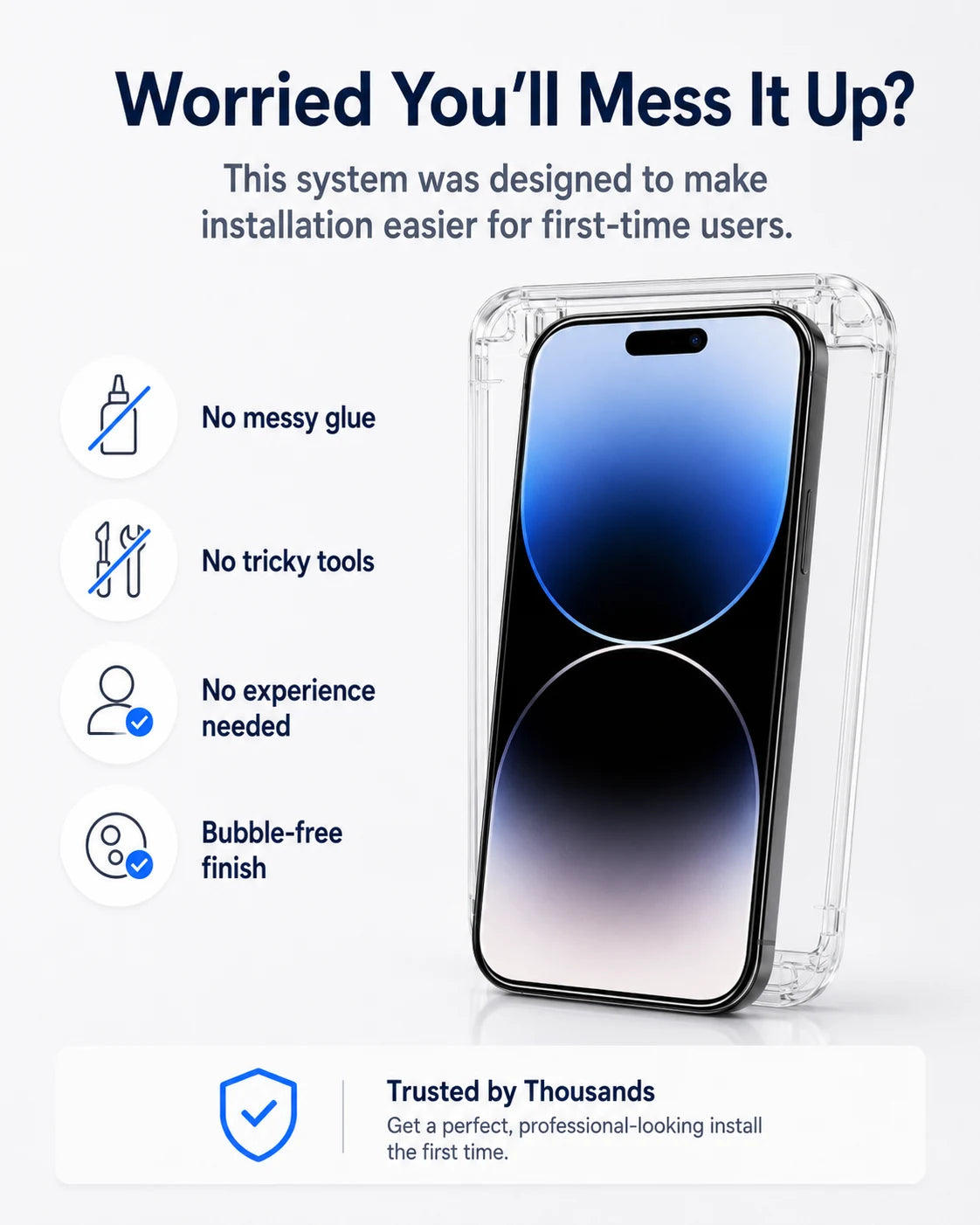 Beginner friendly screen protector installation system
