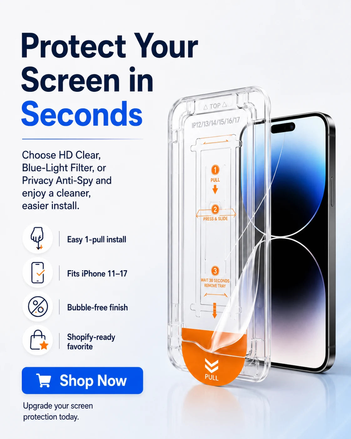 Dust-free screen protector final purchase image